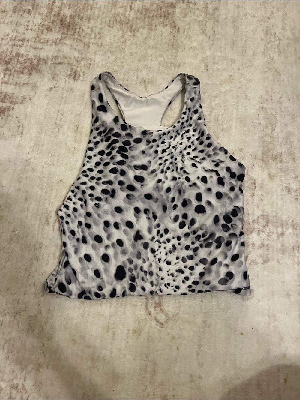 DSG Black & White Animal Spot Racerback Crop Top